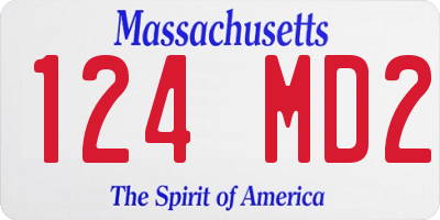 MA license plate 124MD2