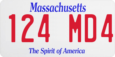 MA license plate 124MD4