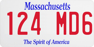 MA license plate 124MD6