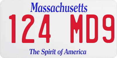 MA license plate 124MD9