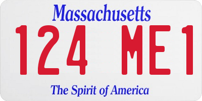 MA license plate 124ME1