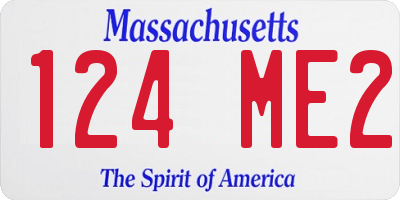 MA license plate 124ME2