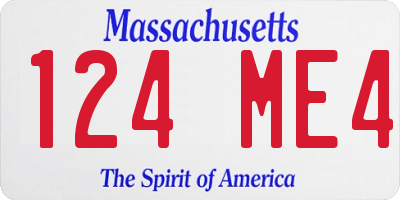 MA license plate 124ME4