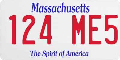 MA license plate 124ME5