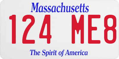 MA license plate 124ME8