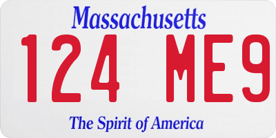 MA license plate 124ME9