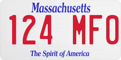 MA license plate 124MF0
