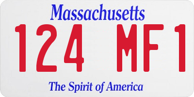 MA license plate 124MF1