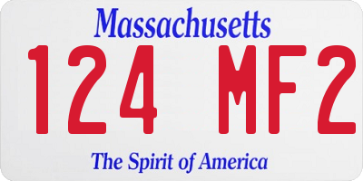 MA license plate 124MF2