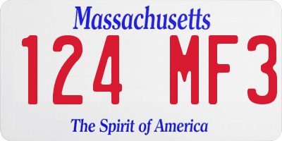 MA license plate 124MF3