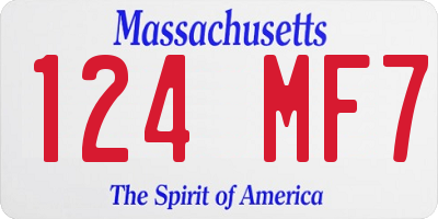 MA license plate 124MF7