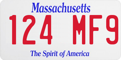 MA license plate 124MF9