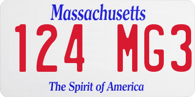 MA license plate 124MG3