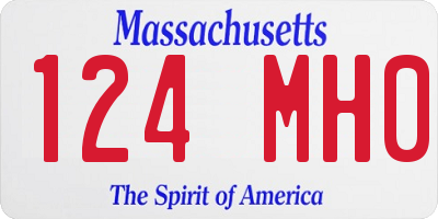 MA license plate 124MH0