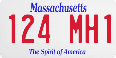 MA license plate 124MH1