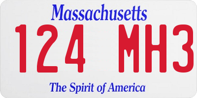 MA license plate 124MH3