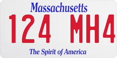 MA license plate 124MH4
