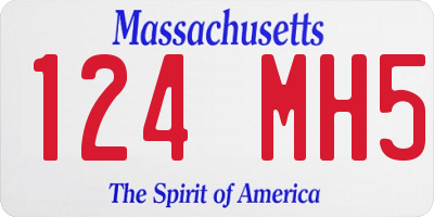 MA license plate 124MH5