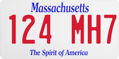 MA license plate 124MH7