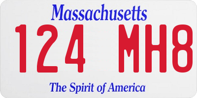 MA license plate 124MH8