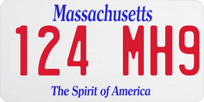 MA license plate 124MH9
