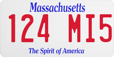 MA license plate 124MI5