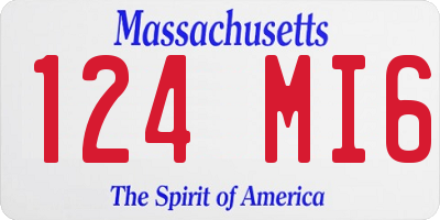 MA license plate 124MI6