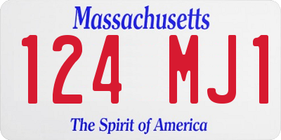 MA license plate 124MJ1