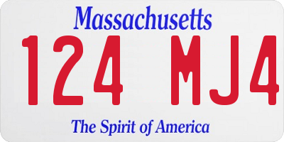 MA license plate 124MJ4