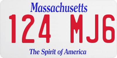 MA license plate 124MJ6