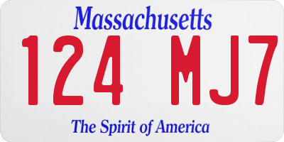 MA license plate 124MJ7