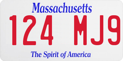 MA license plate 124MJ9