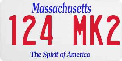 MA license plate 124MK2