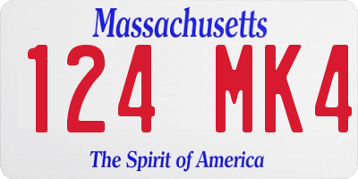 MA license plate 124MK4