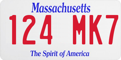MA license plate 124MK7
