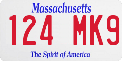 MA license plate 124MK9