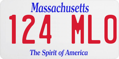 MA license plate 124ML0