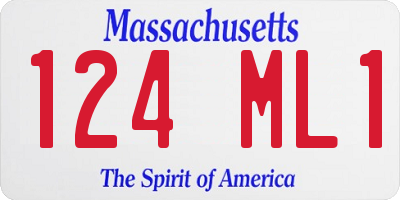 MA license plate 124ML1