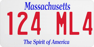 MA license plate 124ML4