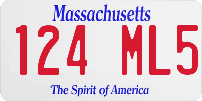 MA license plate 124ML5
