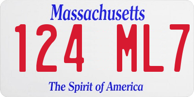 MA license plate 124ML7