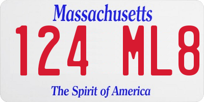 MA license plate 124ML8