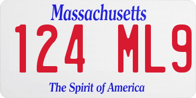 MA license plate 124ML9