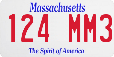 MA license plate 124MM3