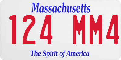MA license plate 124MM4
