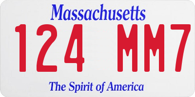 MA license plate 124MM7