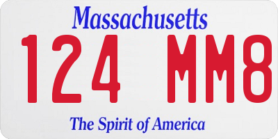 MA license plate 124MM8