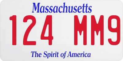 MA license plate 124MM9