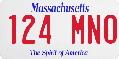 MA license plate 124MN0