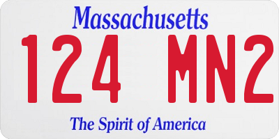 MA license plate 124MN2